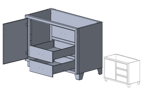 Rock Run Industries Fully Aluminum Kitchen Cabinet From Our Residential Cabinet Line