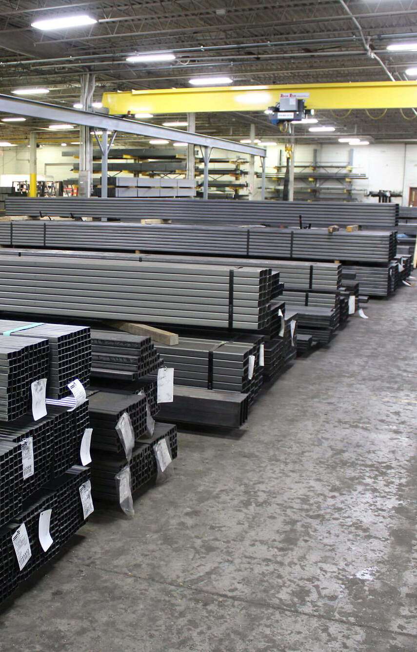 Rock Run Industries Steel Supplier Industry: Stacks of steel in warehouse